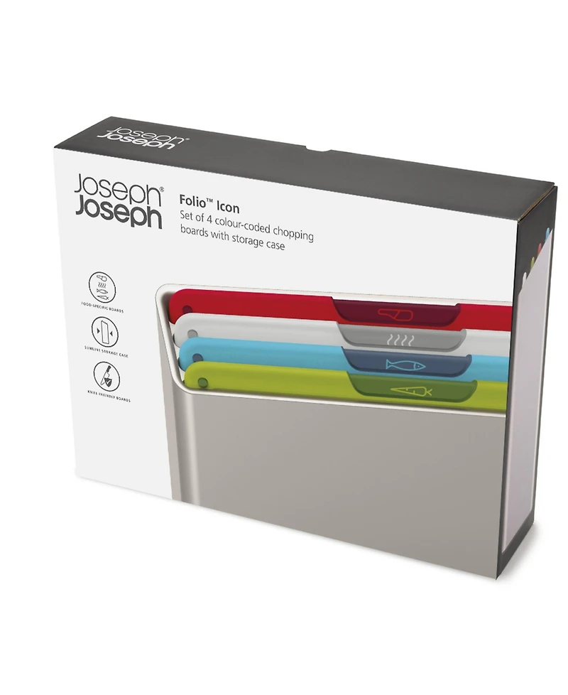 Joseph Joseph Folio Icon 4-Piece Chopping Board Set with Storage Case