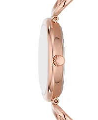 Fossil Women's Carlie Three-Hand Rose Gold-Tone Stainless Steel Watch, 30mm