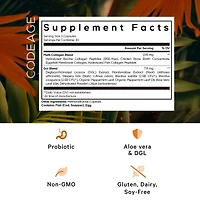 Codeage Multi Collagen + Gut Blend Supplement - Digestive Probiotics, Dgl Licorice, Aloe Vera, Organic Peppermint Leaf, Slippery Elm