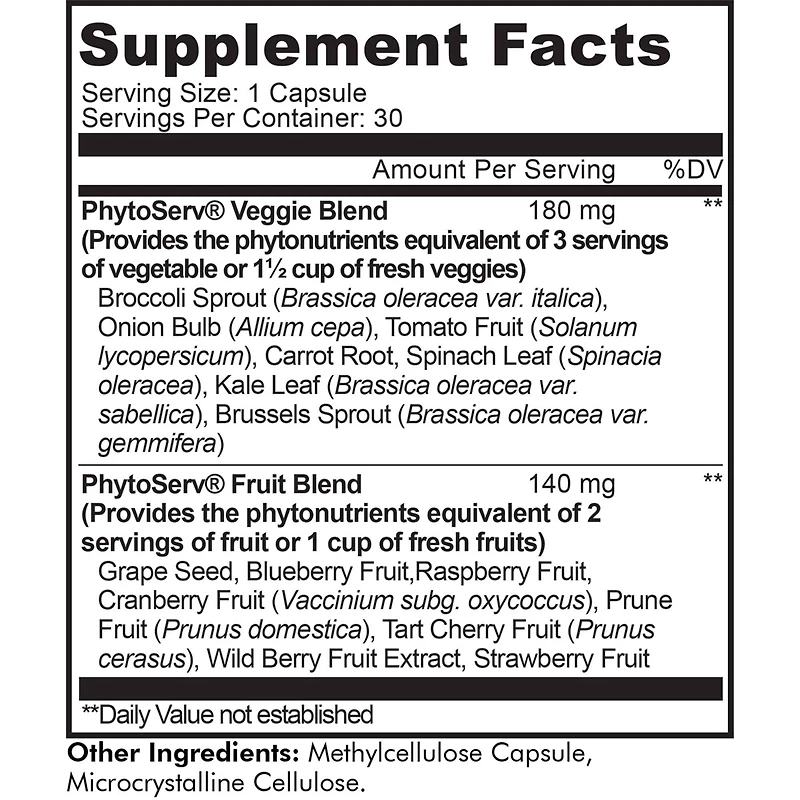 Codeage 5 Servings of Fruits & Veggies Equivalent in 1 Single Capsule