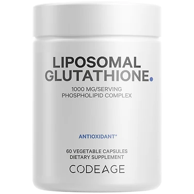 Codeage Liposomal Glutathione 1000 mg Supplement, High-Potency Reduced Glutathione - Liposomal Delivery - L-Glutathione - Phospholipids