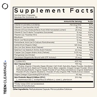 Codeage Teen Clearface Adolescent Face, Skin & Pimples, Vitamins A, C, D3, E, Pantothenic Acid, Niacin, Zinc Supplement Teenagers, Probiotics, L-Lysin