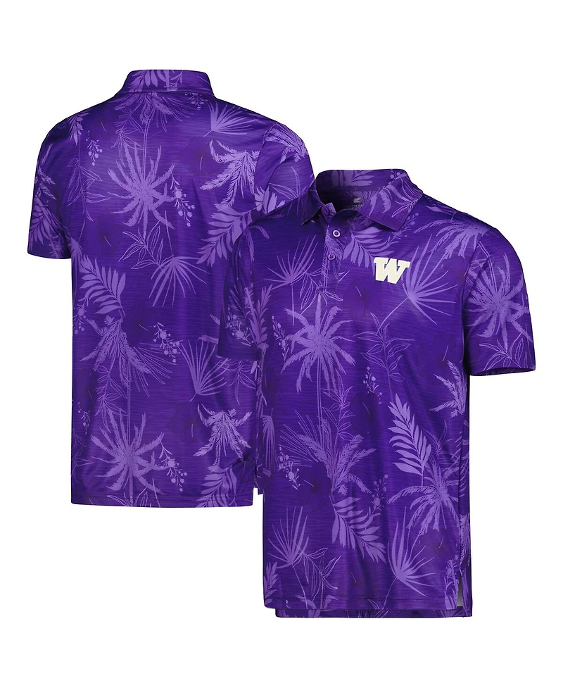 Men's Colosseum Purple Washington Huskies Palms Team Polo Shirt