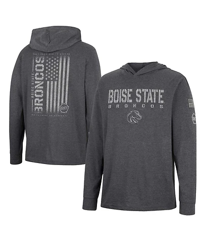 Men's Colosseum Charcoal Boise State Broncos Team Oht Military-Inspired Appreciation Hoodie Long Sleeve T-shirt
