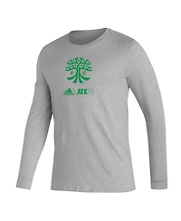 Men's adidas Heather Gray Austin Fc Icon Long Sleeve T-shirt