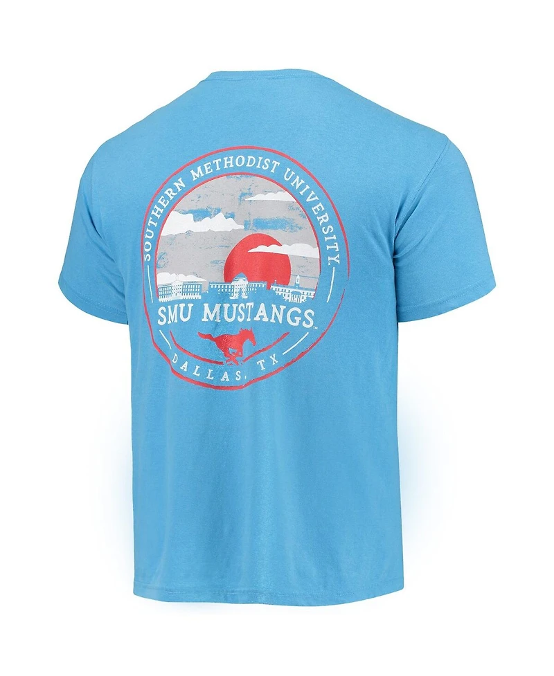 Men's Light Blue Smu Mustangs Circle Campus Scene T-shirt