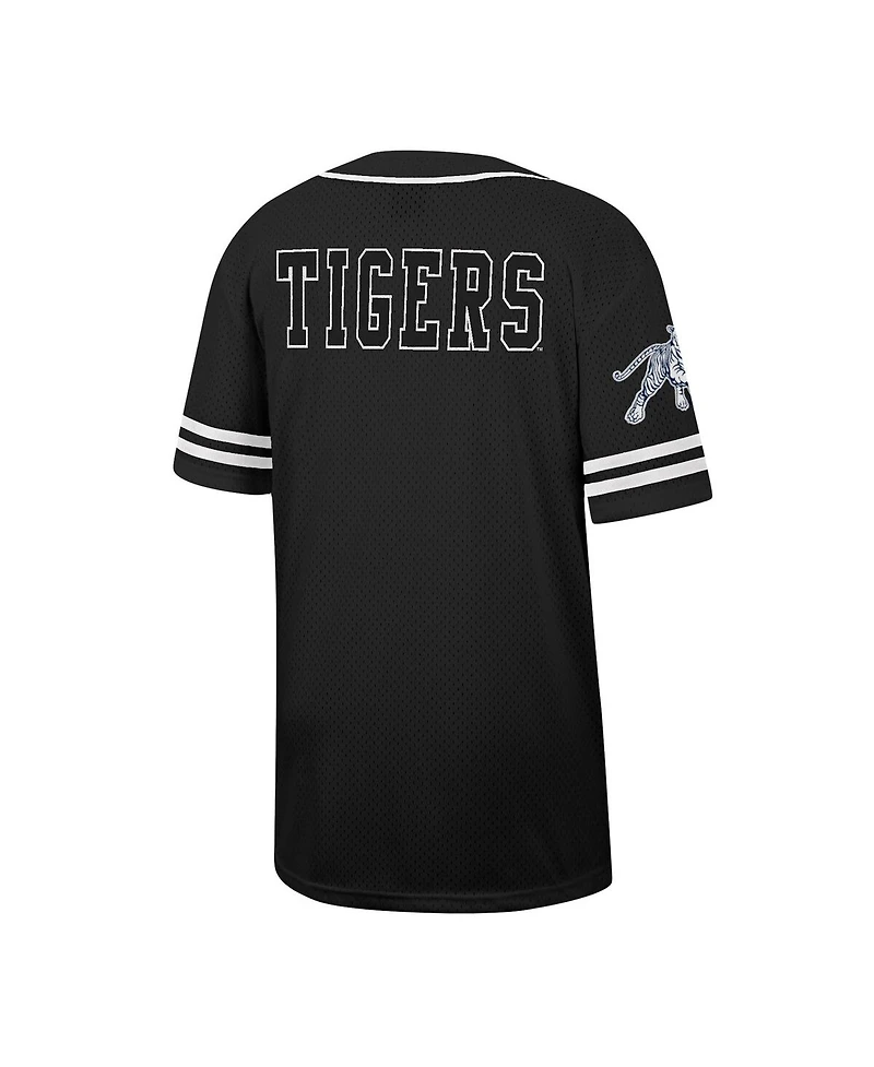 Men's Colosseum Black Jackson State Tigers Free Spirited Mesh Button-Up Baseball Jersey