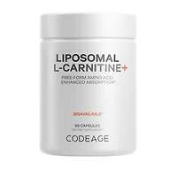 Codeage Liposomal L-Carnitine+ Supplement - 500 mg L-Carnitine L-Tartrate per Serving - Free-Form Amino Acid - Carnitine - Liposomal Delivery