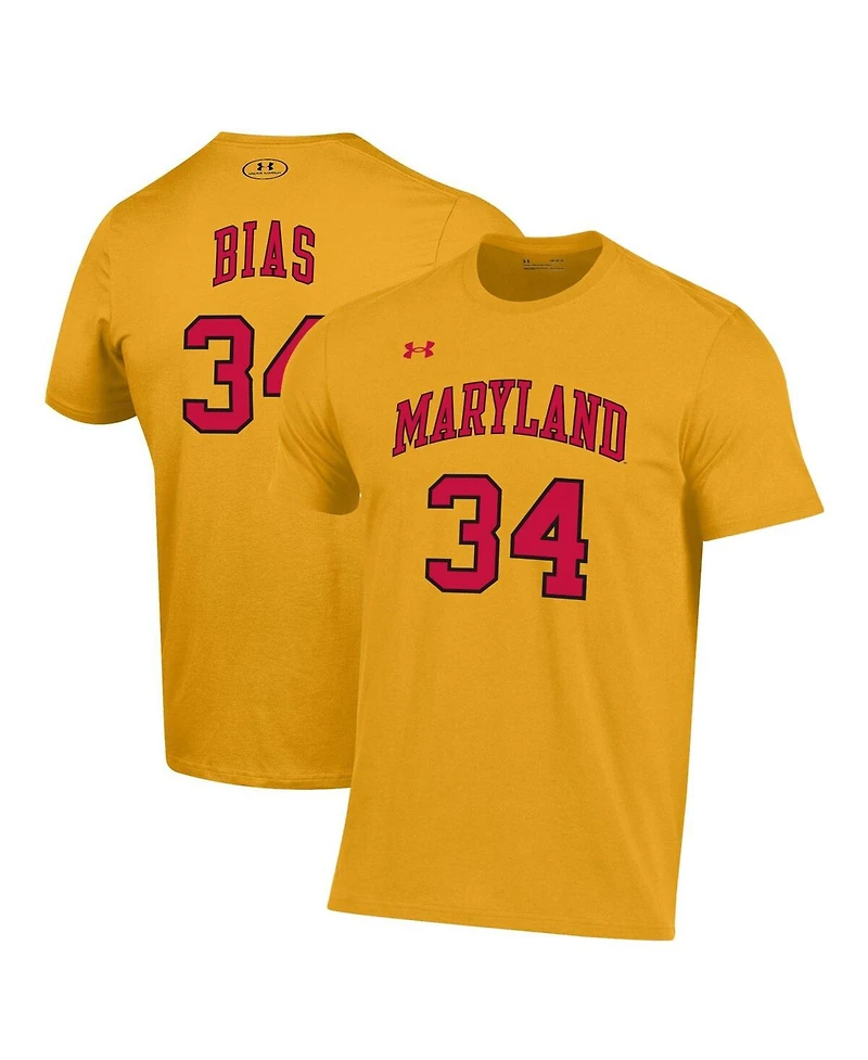 Men's Under Armour Gold Maryland Terrapins Len Bias Performance T-shirt