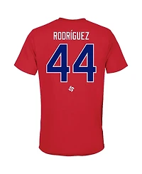 Men's Legends Julio Rodriguez Red Dominican Republic Baseball 2023 World Baseball Classic Name and Number T-shirt