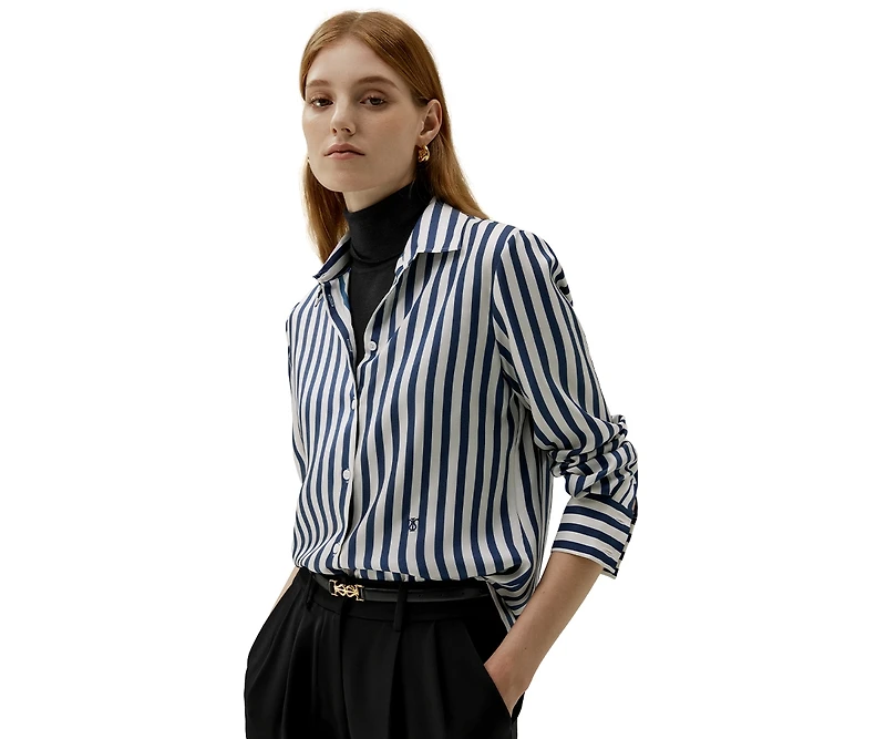 Lilysilk Women's The Amalfi Stripe Silk Shirt