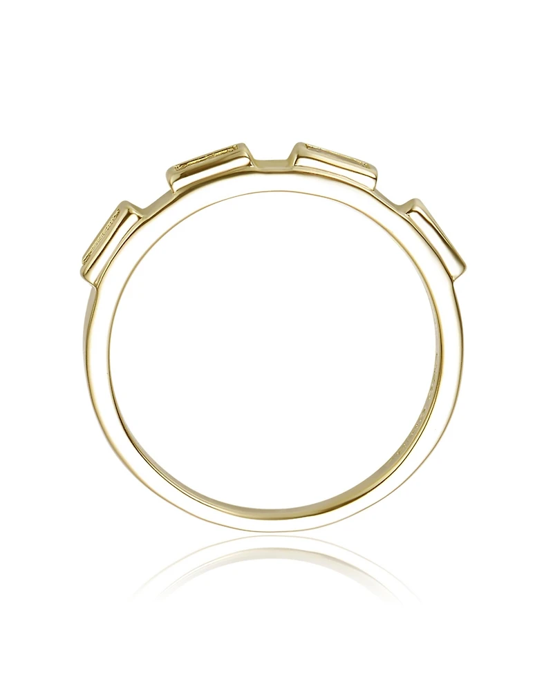 Ra 14K Gold Plated Baguette Cubic Zirconia Band Ring