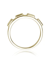Ra 14K Gold Plated Baguette Cubic Zirconia Band Ring