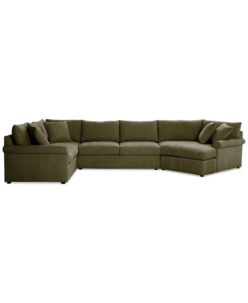 Closeout! Wrenley 170" 3-Pc. Fabric Sectional Cuddler Chaise Sofa, Created for Macy's