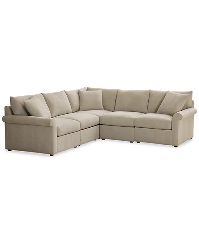 Closeout! Wrenley 102" 5-Pc. L-Shape Modular Sectional Sofa, Created for Macy's