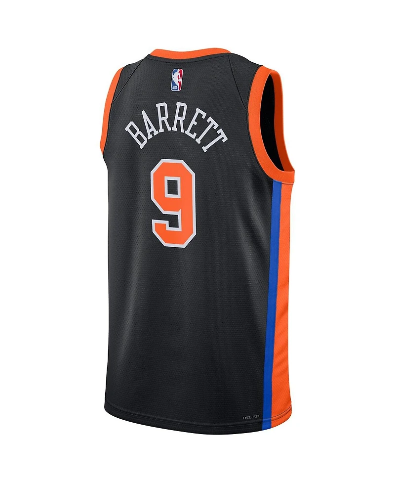 Men's and Women's Nike Rj Barrett Black New York Knicks 2022/23 City Edition Swingman Jersey