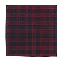 Trafalgar Men's Kincade Red Blackwatch Plaid Silk Pocket Square