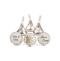 Just Candy Wedding Candy Favors Hershey's Kisses Milk Chocolate Floral - Candy Included - Assembly Required, 75 Pieces