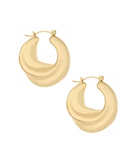 Ettika 18K Gold Plated Crescent Swirl Hoops Earrings