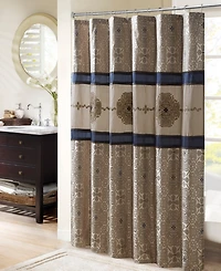 Madison Park Donovan Embroidered Shower Curtain, 72" x