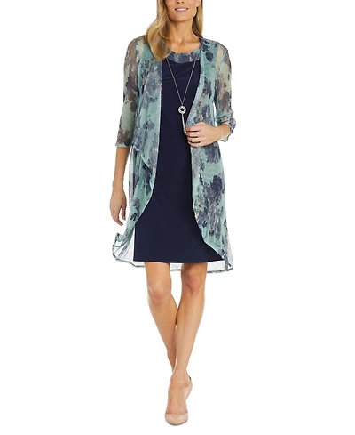 R & M Richards Women's 2-Pc. Printed Jacket & Dress Set