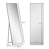 Homcom 62.5" Wall Hanging Full Length Mirror, Sding Bathroom Mirror