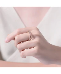 Ra 18K Rose Gold Plated Clear Cubic Zirconia Swirl Band Ring
