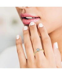 Ra 18K Rose Gold Plated with Cubic Zirconia Modern Bezel Ring