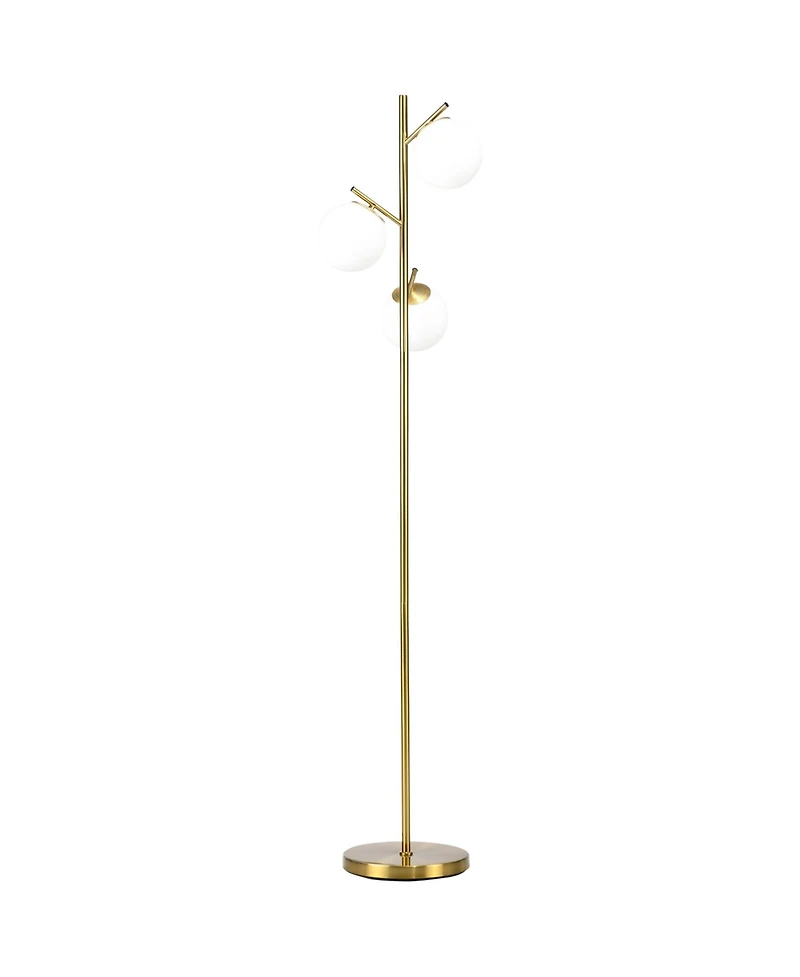 Homcom Modern Floor Lamp with Globe Shades, Sding Lamp,