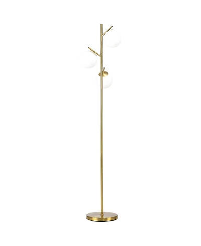 Homcom Modern Floor Lamp with Globe Shades, Sding Lamp,