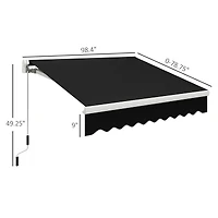 Outsunny 8' x 6.6' Patio Retractable Awning, Manual Sun Shade