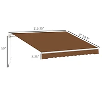 Outsunny 10'x8' Retractable Patio Awning/Sun Shade for Outdoor Patio