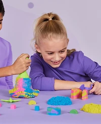 Kinetic Sand Squish N Create with Blue, Yellow, and Pink Play Sand