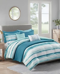 Madison Park Marina Printed Seersucker 8-Pc. Comforter and Coverlet Set, Full/Queen