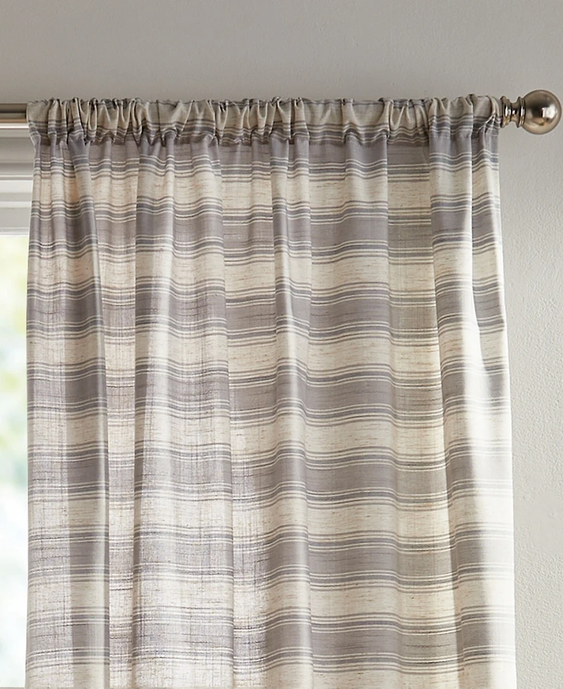 Tommy Hilfiger Whelan Stripe Pole Top Dusty 2-Piece Curtain Panel, 50" x 96"