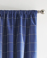 Tommy Hilfiger Big Check Pole Top Blackout 2-Piece Curtain Panel, 50" x 84"