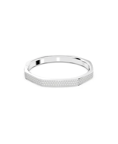 Swarovski Crystal Dextera Bangle Octagon Shape Pave Medium White Rhodium Plated