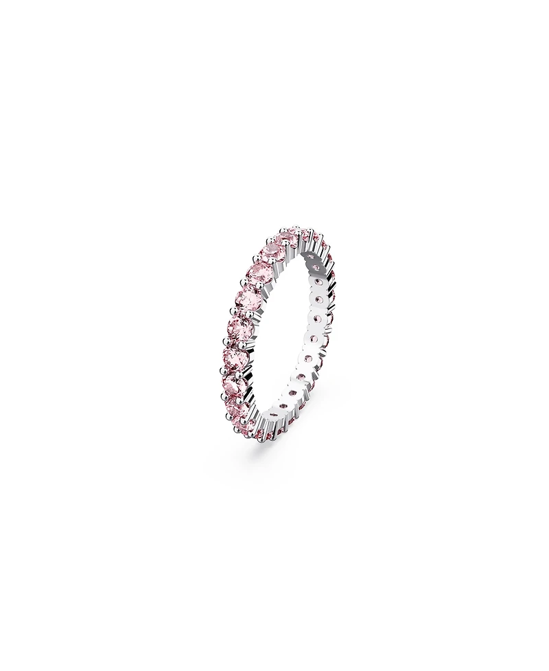 Swarovski Crystal Round Cut Pink Matrix Ring