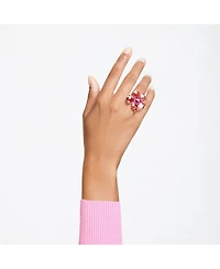 Swarovski Crystal Flower Pink Florere Cocktail Ring