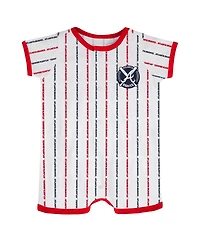 Newborn and Infant Boys Girls White Atlanta Braves Ball Hitter Coverall