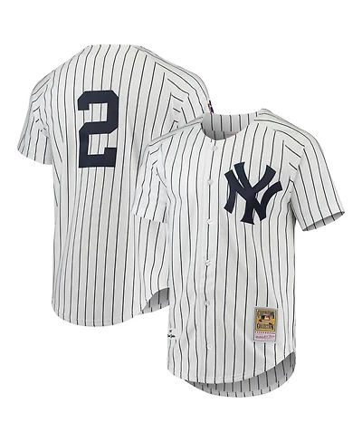 Men's Mitchell & Ness Derek Jeter White New York Yankees Cooperstown Collection Authentic Jersey