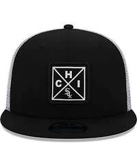 Men's New Era Black Chicago White Sox Vert Squared Trucker 9FIFTY Hat