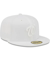 Men's New Era Washington Nationals White on 59FIFTY Fitted Hat
