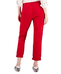 Tommy Hilfiger Women's Th Flex Hampton Cuffed Chino Straight-Leg Pants, Created for Macy's