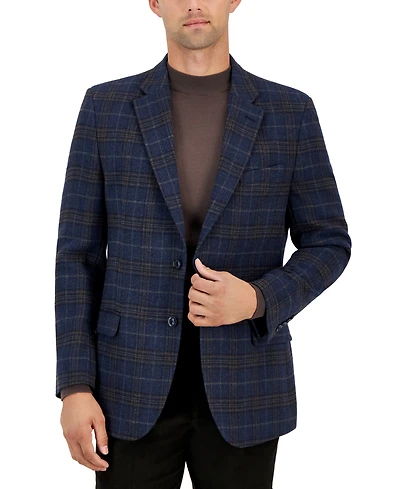 Nautica Men's Modern-Fit Plaid Tweed Sport Coat