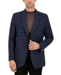 Nautica Men's Modern-Fit Plaid Tweed Sport Coat