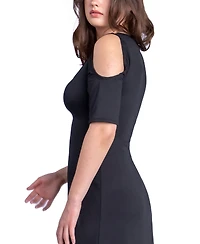 24seven Comfort Apparel Women's Cut Out Shoulder A-Line Floor Length Dress