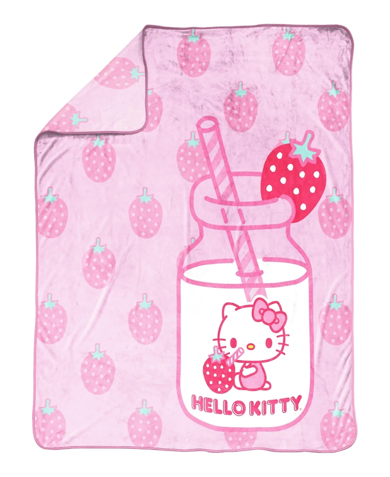 Hello Kitty Strawberry Milk Silk Touch Throw, 60" x 46"