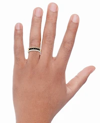 Men's Black Sapphire Band (3/4 ct. t.w.) in Sterling Silver & 18k Gold-Plate
