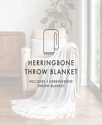 ienjoy Home Herringbone Fringed Throw, 60" x 50"